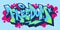 Abstract Word Freedom Graffiti Style Font Lettering Vector Illustration Art