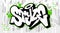 Abstract Word Style Graffiti Font Lettering With A Grey Background