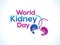 Abstract world kidney day text