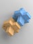 Abstract yellow and blue block objects 3d
