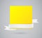 Abstract yellow card with ribbon