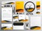 Abstract yellow modern brand identity business stationery items