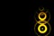 Abstract yellow sound waves oscillating with circle ring on black background