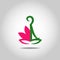 Abstract yoga logo, icon. Lotus, human logo