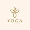 Abstract Yoga Logo template Linear Style. Health Spa Harmony Logotype concept