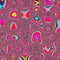 Abstract zigzag droplets in grenadine and neon blue colors