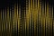 Abstract zigzag pattern with waves in golden, black colors. Artistic image processing created by photo of New Year, Christmas illu