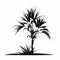 Abstracted Black Palm Tree Silhouette Vector Illustration