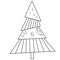 Abstraction Christmas tree. Outline. Vector illustration. For Christmas and New Years decor, design and postcards.