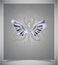 Abstraction grey background with wings.vector