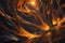 abstraction of molten glass flows over stones, AI generation