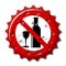 Abstrct Bottle Cap like sign ban alcohol