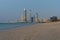 Abu Dhabi beach and skyline