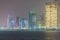 ABU DHABI - DECEMBER 2016: City buildings at nigh from Marina. A