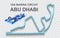 Abu Dhabi grand prix race track for Formula 1 or F1. Detailed racetrack or national circuit