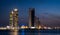 Abu Dhabi, High rise buildings of Abu Dhabi City at Mody evening