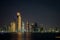 Abu Dhabi Seascape, High rise buildings of Abu Dhabi at night