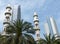 Abu Dhabi skyline: tower blocks and minarets