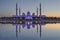 Abu Dhabi, UAE - April 22, 2023: Sheikh Zayed Grand Mosque at dusk