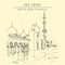 Abu Dhabi, United Arab Emirates. Beautiful Sheikh Zayed Mosque. Ramadhan background. Hand drawing. Travel sketch. Vintage