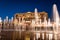 Abu Dhabi, United Arab Emirates - November 1, 2019: Emirates palace in Abu dhabi reflected on the ground level fountain