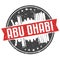 Abu Dhabi United Arab Emirates Round Travel Stamp Icon Skyline City Design.