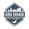 Abu Dhabi United Arab Emirates Travel Stamp Icon Skyline City Design Tourism.