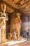 ABU SIMBEL, EGYPT - FEB 22, 2019: Osiride statues of Ramesses II in the Great Hypostyle Hall in the Great Temple of