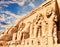 Abu Simbel temple, close facade view, Upper Egypt