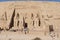 Abu Simbel temples are two massive rock temples, near the border with Sudan.