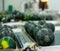 Abundance of watermelons on conveyer belt line