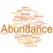 Abundance word cloud word selection