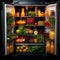 Abundant freshness Open fridge filled with healthy fruits and vegetables