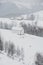 An abundant snowfall in the Romanian Carpathians in the village of Sirnea, Brasov. Real winter with snow in the country