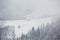 An abundant snowfall in the Romanian Carpathians in the village of Sirnea, Brasov. Real winter with snow in the country