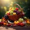 Abundant Thanksgiving Harvest: Fruits and Vegetables Basket