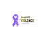 Abused victims support logo. Domestic violence logotype. Purple ribbon against home abuse and bulling vector