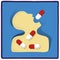 Abusing medicines, schematic illustration of human figure swallowing too many pills.