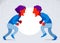 Abusive relations vector concept, man and woman is arguing aggressively with hate, quarrel between husband and wife, conflict