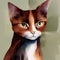 Abyssinian Royalty - A Sleek and Regal Cat in Watercolor