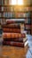 Academic ambiance Old books stacked on a rustic wooden table