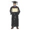 Academic dress. Graduate with a diploma. Sketch scratch board imitation.