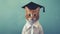 Academic Feline - Cat in Graduation Cap