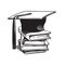 Academic graduation cap on stack of books