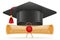 Academic graduation mortarboard square cap vector illustration