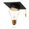 Academic hat on a light bulb on a white background. Concept ideas with innovative creativity for educational success explore the