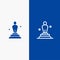 Academy, Award, Oscar, Statue, Trophy Line and Glyph Solid icon Blue banner Line and Glyph Solid icon Blue banner