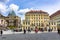 Academy of Fine Arts building and Coselpalais restaurant on Neumarkt square, Dresden, Germany