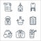 academy line icons. linear set. quality vector line set such as sharpener, uniform, lunch, list, chemistry, teacher, chair, liquid