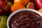 Acai (AÃ§ai), Brazilian Tradicional Fruit with Tropical Fruits on a Bowl on Wooden Table